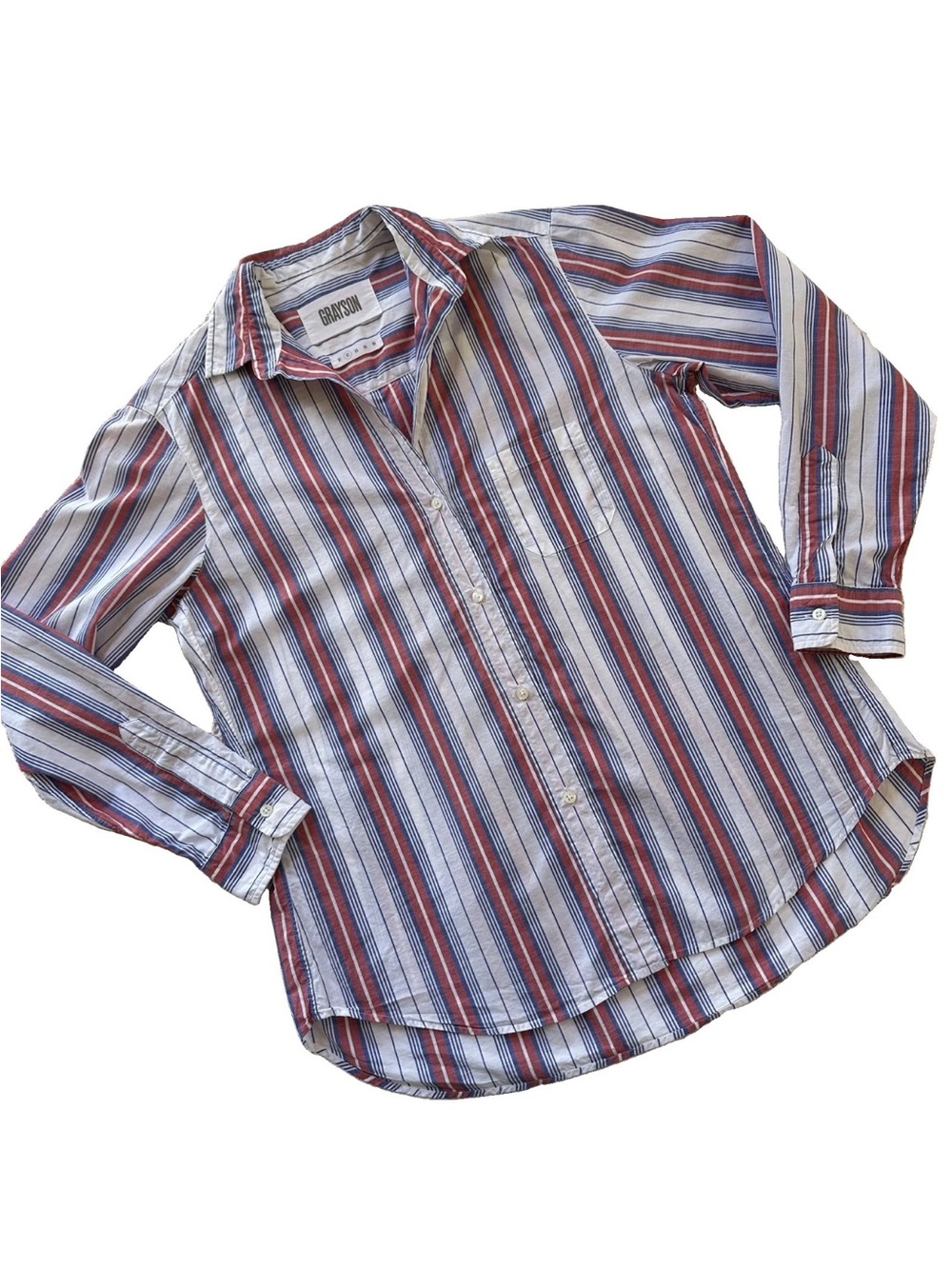 Grayson The Hero Cotton Button Down Shirt 02 Jasmine Stripe Quiet Luxury Preppy